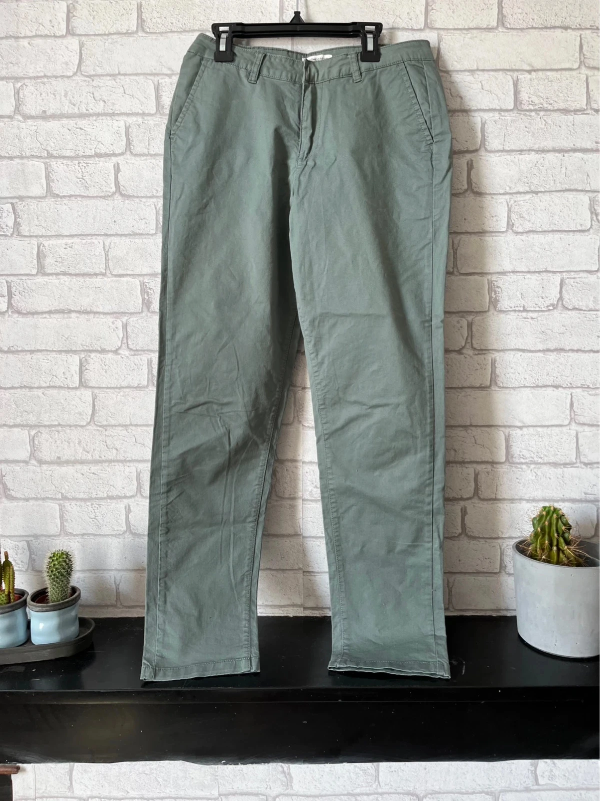 Pantalon chino Cache Cache femme – Taille 34 – Vert sauge/kaki clair